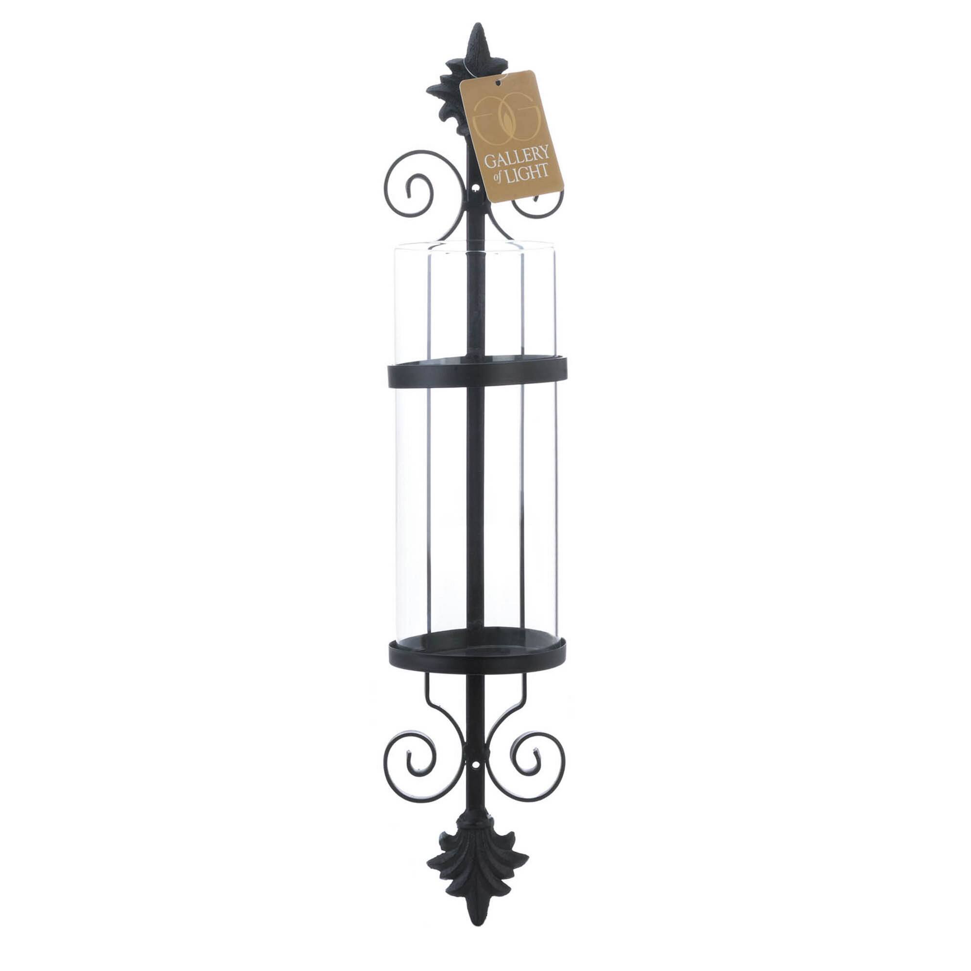 19.75" Ornate Scroll Candle Wall Sconce